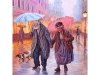 OBRAZ MALOWANIE PO NUMERACH RAMA 45x45cm SPACER W DESZCZU - WYSYŁKA 24H